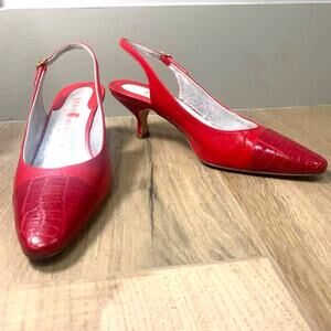 Rene Mancini Heals - Red Slingbacks